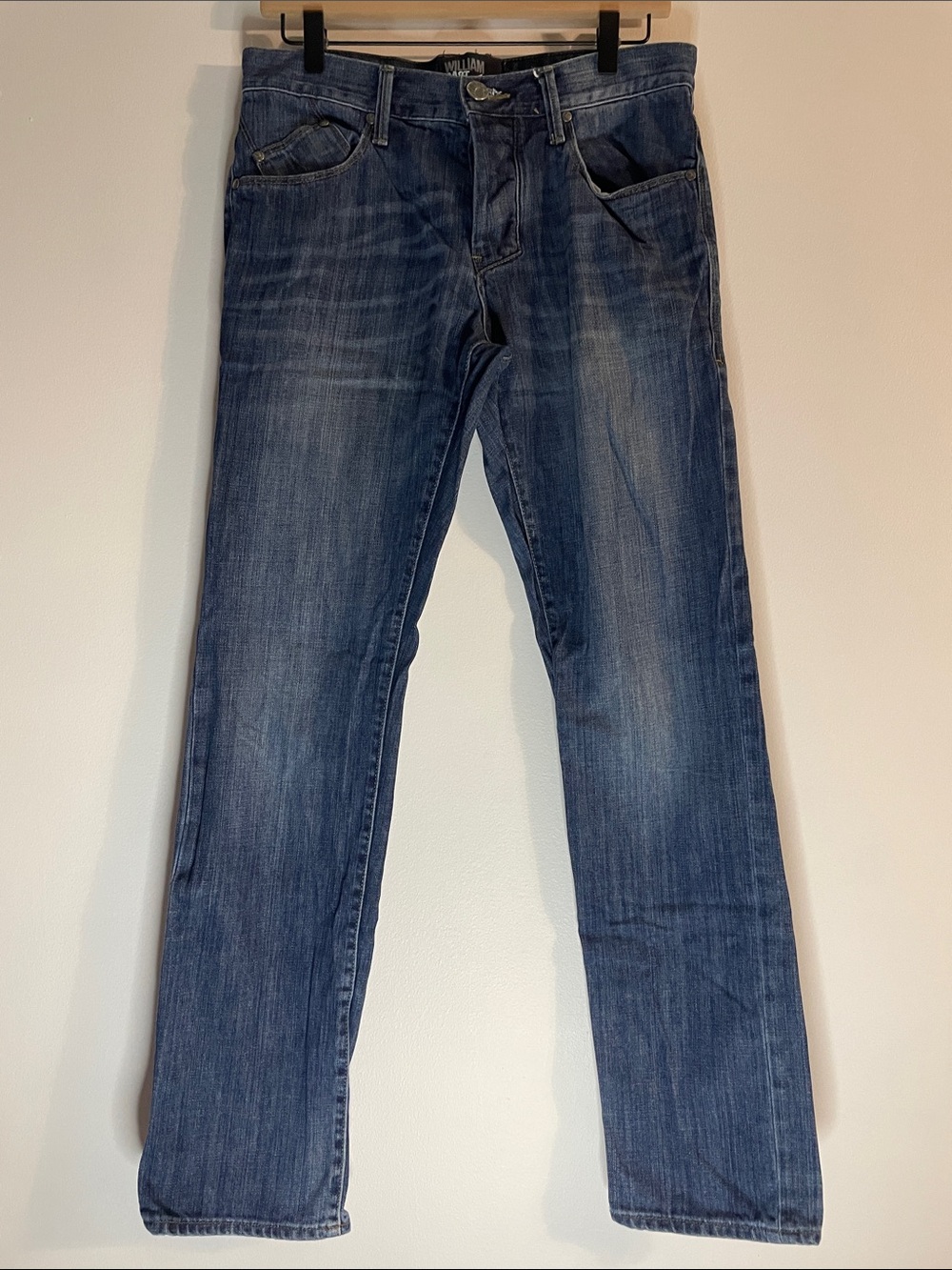 William Rast Taper Denim Jeans Washed Blue Mens 30X32 Western Casual Streetwear